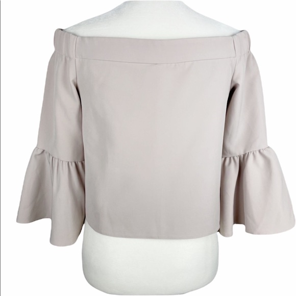 ASOS Cropped Top Bell Sleeves Woman’s Size 2 Blush Nude - Picture 4 of 10